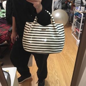 Stripped Patent Leather Kate Spade